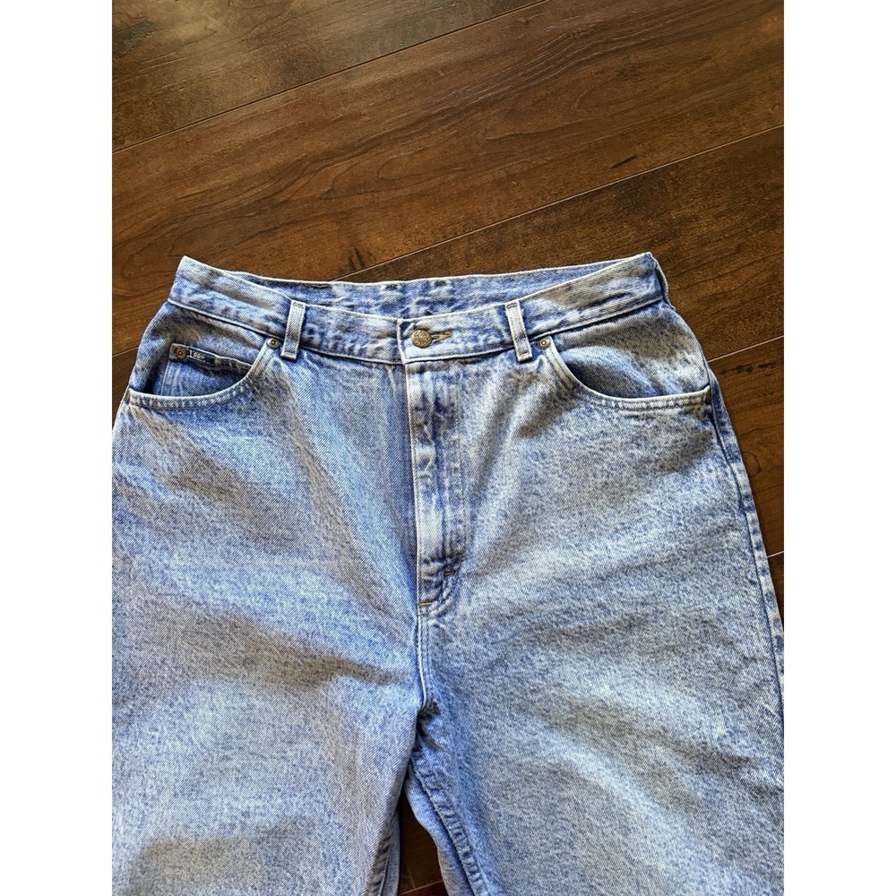 Lee Jeans Women's 16 Medium (Fits 12) Vintage Acid Wash High Rise Mom Jeans - Picture 6 of 13